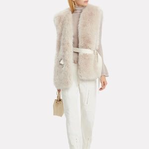 HELMUT LANG Faux Fur Beige Vest